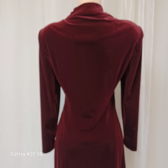 Talbots  Vtg Women Size 6 Rich Burgundy Long Sleeve Dress - Picture 10 of 16